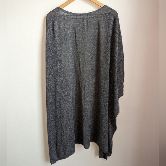 Sigrid OLSEN Grey Lagenlook Minimalist Open Front Long Lined Cardigan One Size - Picture 6 of 6